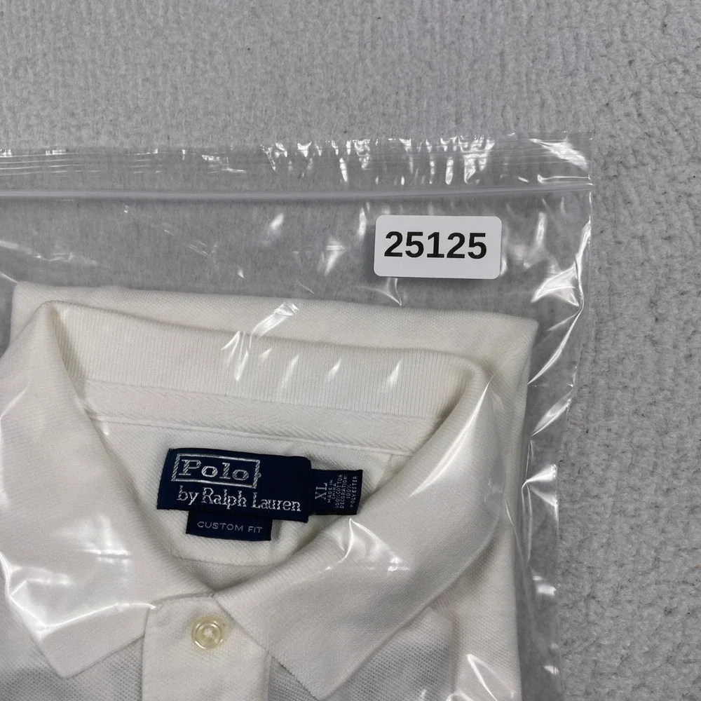 Polo Ralph Lauren France Polo Shirt Mens XL White Big Pony Custom Fit Sporty